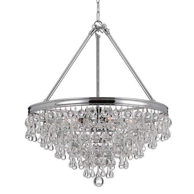 Calypso 8 Light Crystal Teardrop Chandelier-Crystorama Lighting Company-CRYSTO-137-CH-ChandeliersPolished Chrome-2-France and Son