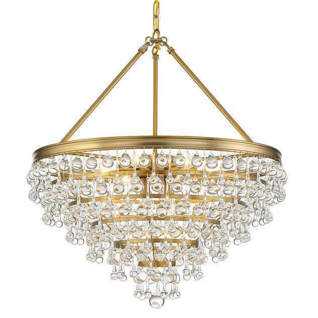 Calypso 8 Light Crystal Teardrop Chandelier-Crystorama Lighting Company-CRYSTO-137-VG-ChandeliersVibrant Gold-3-France and Son