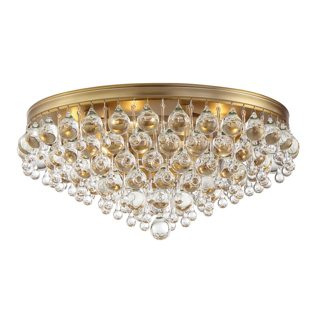 Calypso 6 Light Crystal Teardrop Ceiling Mount-Crystorama Lighting Company-CRYSTO-138-VG-Flush Mounts-1-France and Son