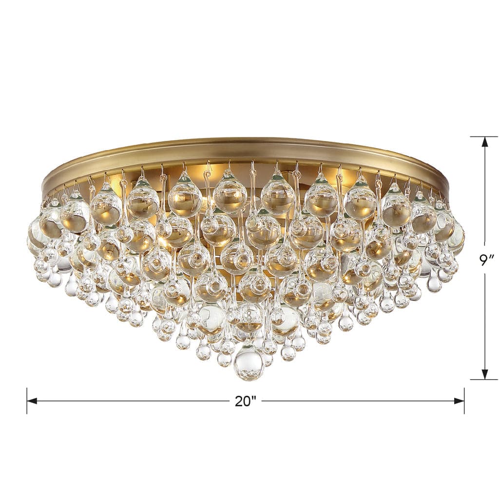 Calypso 6 Light Crystal Teardrop Ceiling Mount-Crystorama Lighting Company-CRYSTO-138-VG-Flush Mounts-3-France and Son