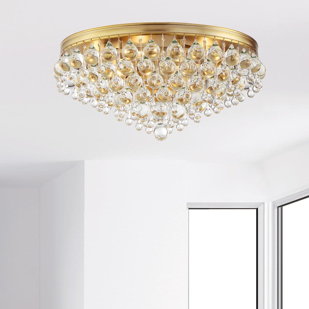 Calypso 6 Light Crystal Teardrop Ceiling Mount-Crystorama Lighting Company-CRYSTO-138-VG-Flush Mounts-2-France and Son