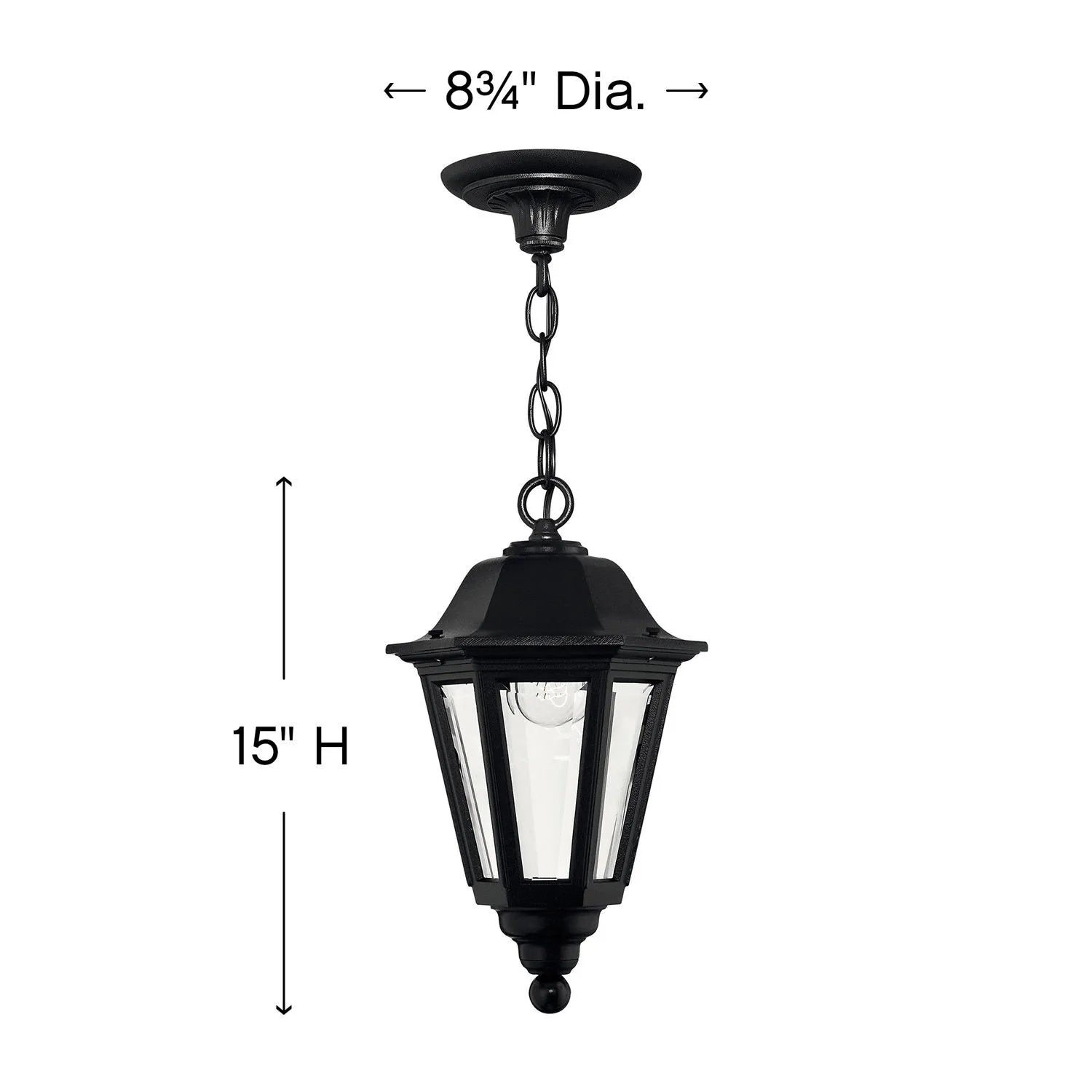 Outdoor Manor House - Medium Hanging Lantern-Hinkley Lighting-HINKLEY-1412BK-Outdoor Post Lanterns-4-France and Son