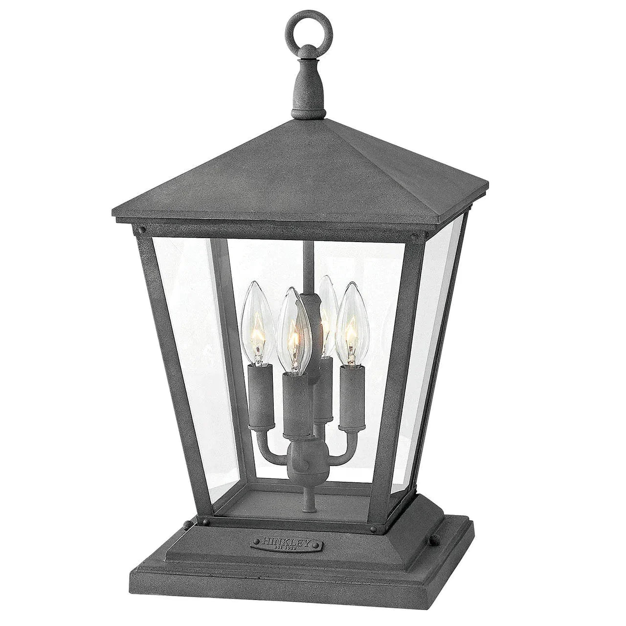 Trellis Large Pier Mount Lantern 12V-Hinkley Lighting-HINKLEY-1437DZ-LV-Outdoor Post LanternsAged Zinc-1-France and Son