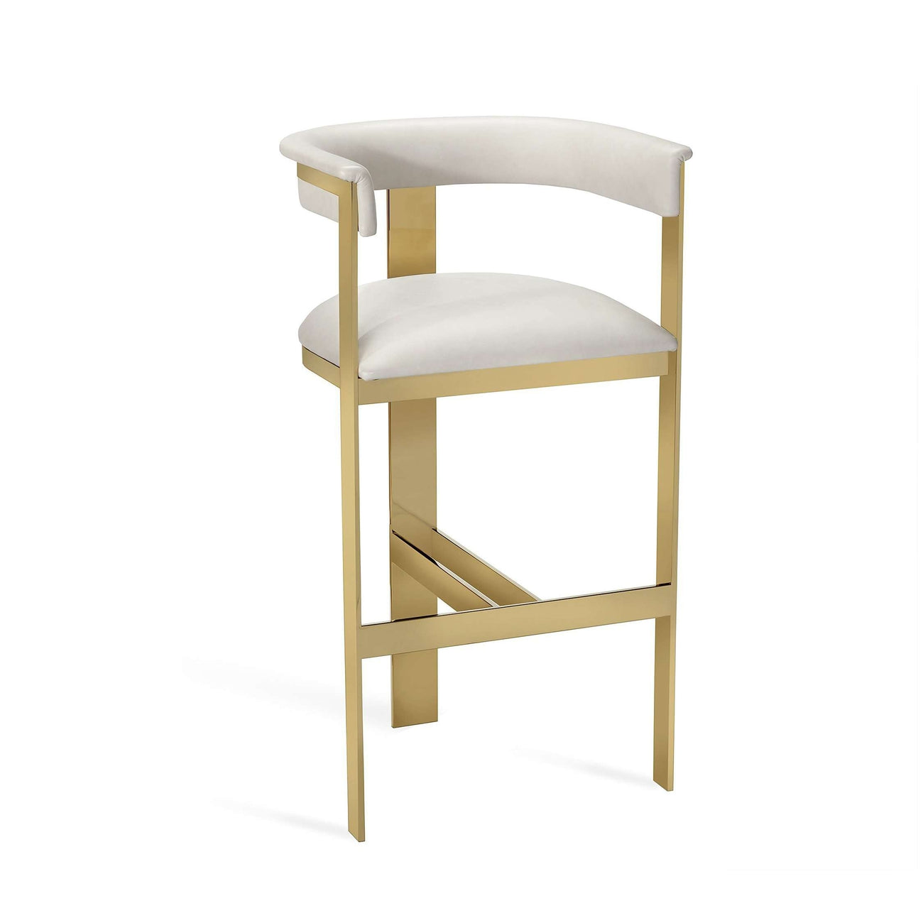 Darcy Bar Stool-Interlude-INTER-148102-Bar StoolsShiny Brass / Buff Cream-1-France and Son