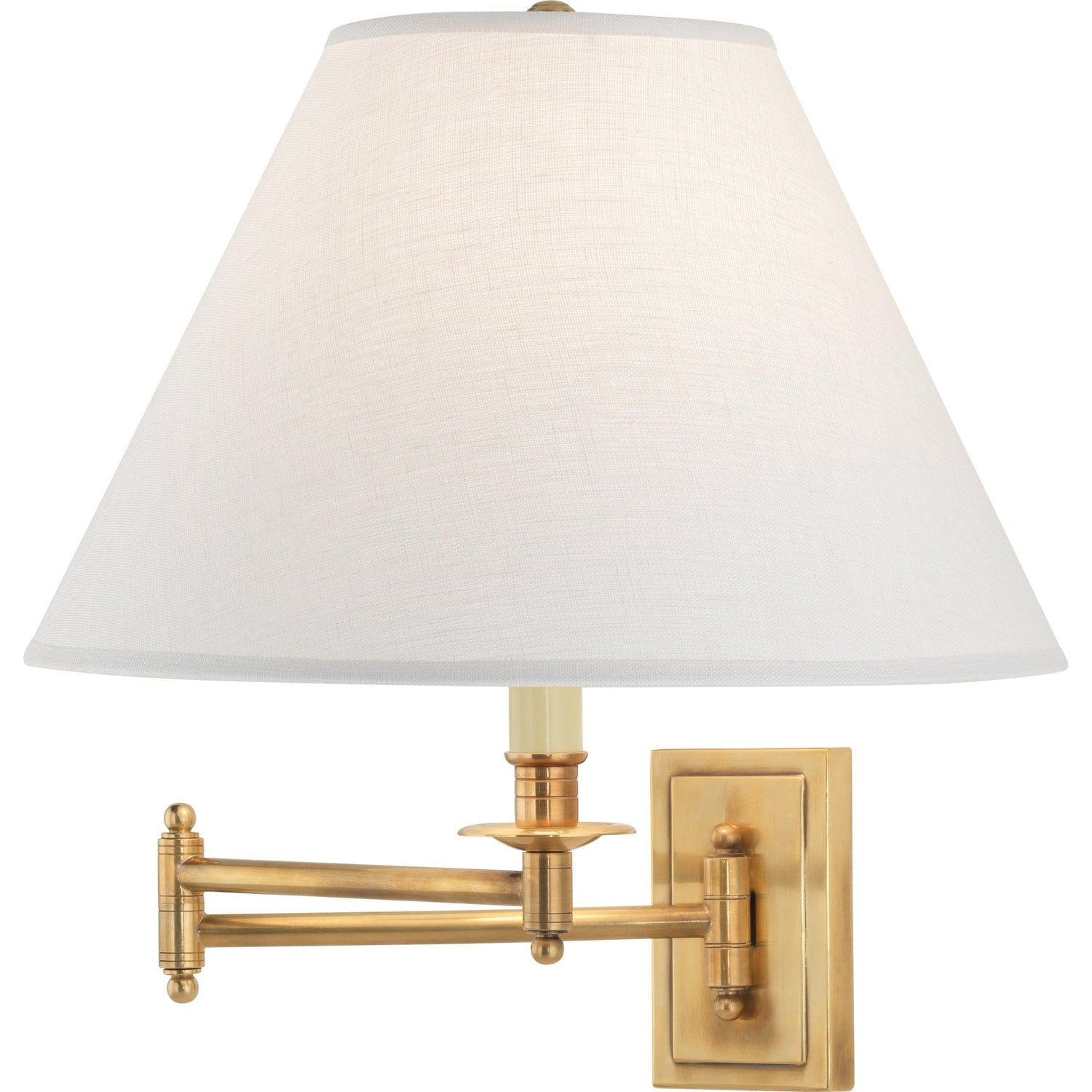 Kinetic Linen Shade Wall Swinger-Robert Abbey Fine Lighting-ABBEY-1504ALT-Outdoor Wall SconcesAntique Brass-3-France and Son