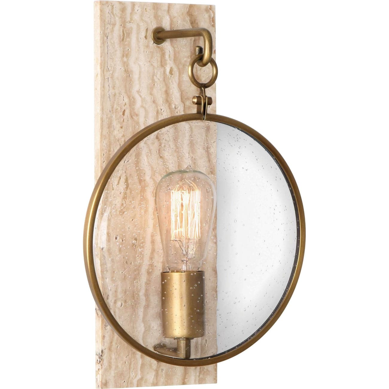 Fineas Wall Sconce-Robert Abbey Fine Lighting-ABBEY-1518-Wall LightingAged Brass / Alabaster-2-France and Son