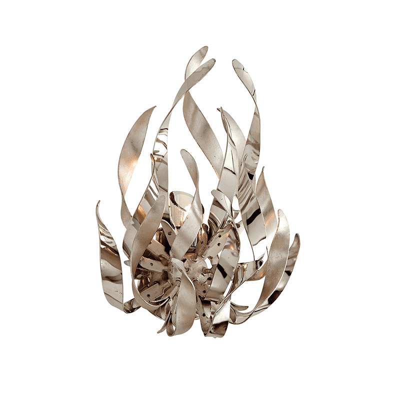 Graffiti 1Lt Wall Sconce Silver Leaf Polished Stainless-Corbett Lighting-CORBETT-154-11-SL/SS-Wall Lighting-1-France and Son