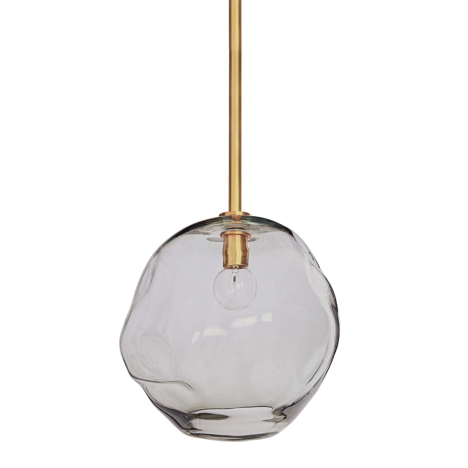 Molten Pendant Large With Smoke Glass (Natural Brass)