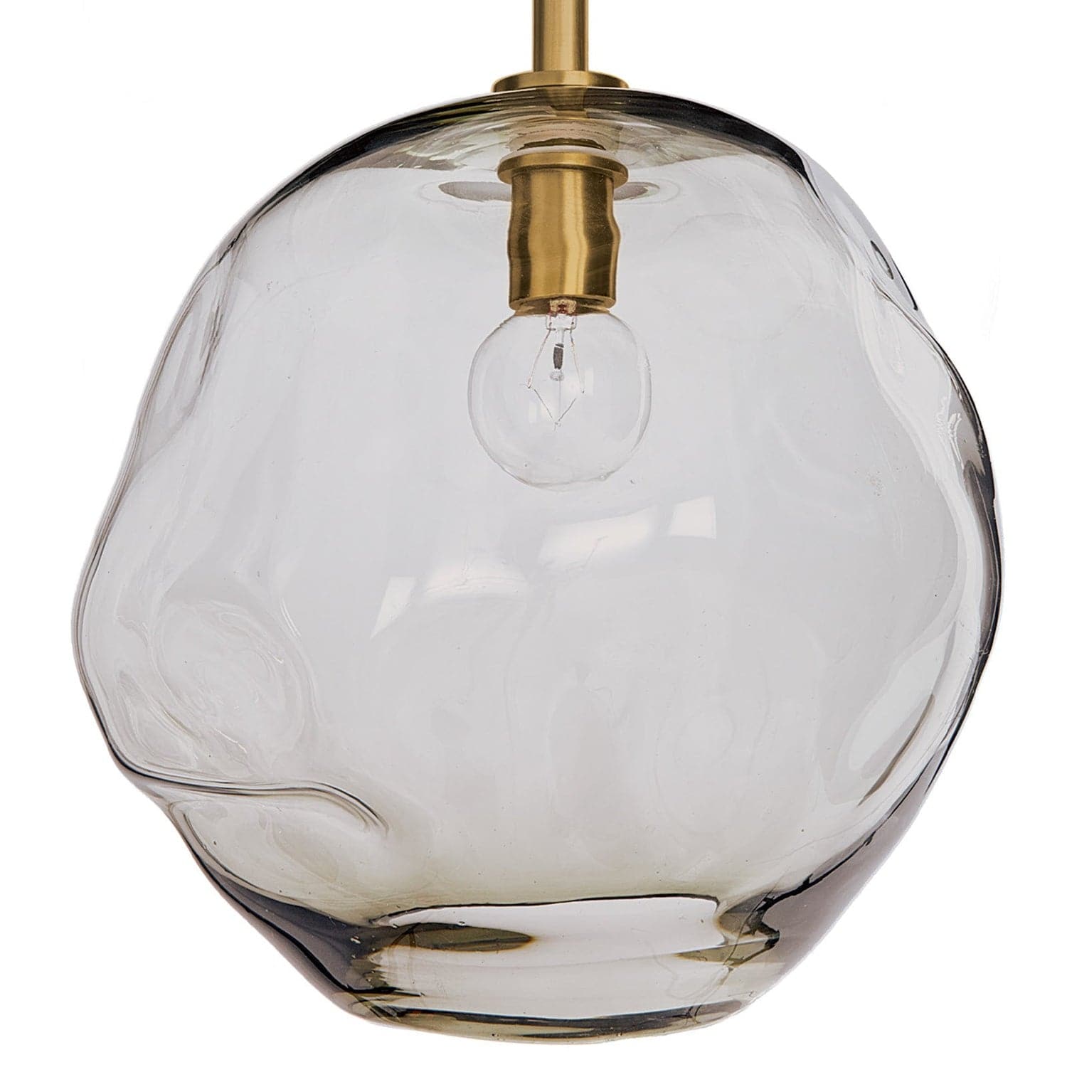 Molten Pendant Large With Smoke Glass (Natural Brass)