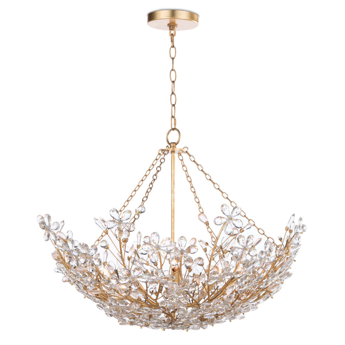 Cheshire Basin Chandelier (Gold Leaf)-Regina Andrew Design-RAD-16-1174GL-Chandeliers-1-France and Son