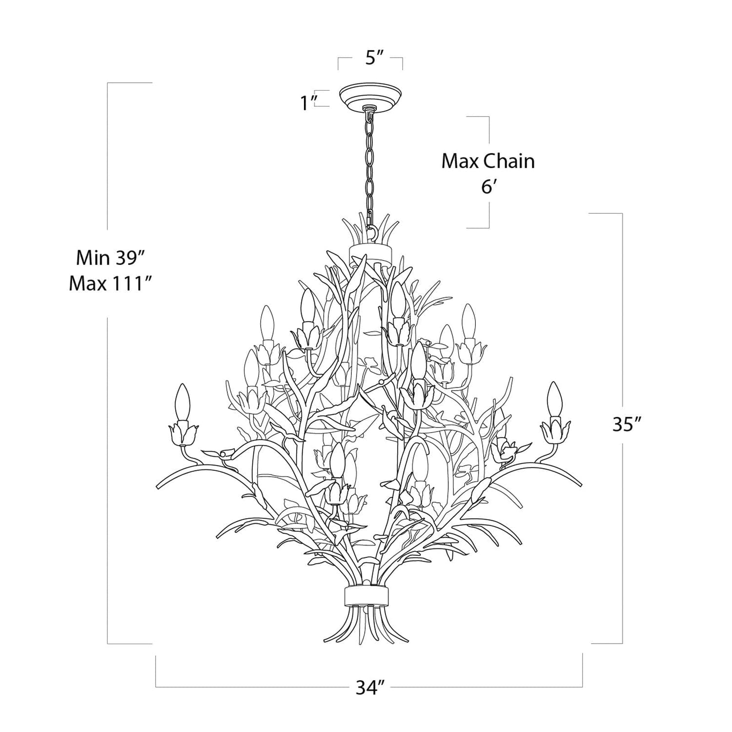 Trillium Chandelier Small