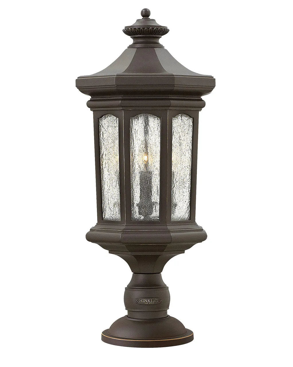 Raley Large Post Top or Pier Mount Lantern 12v-Hinkley Lighting-HINKLEY-1601MB-LV-Outdoor Post LanternsMuseum Black-3-France and Son