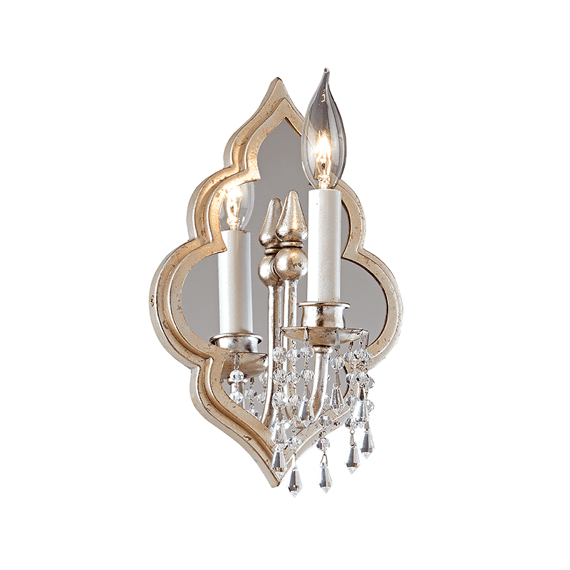 Bijoux 1Lt Wall Sconce Silver Leaf With Antique Mist-Corbett Lighting-TROY-161-11-WSL-Wall Lighting-1-France and Son