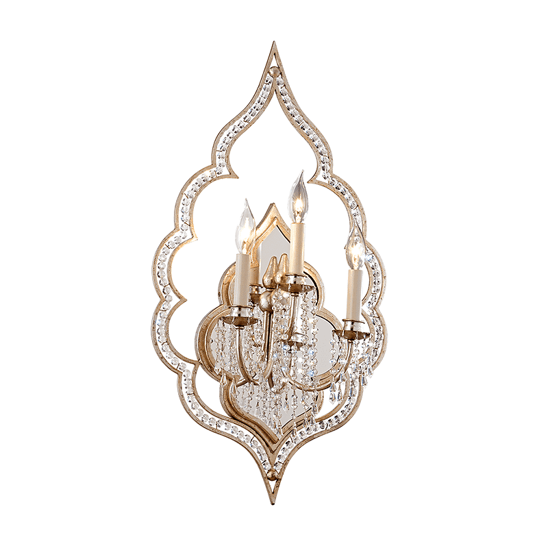 Bijoux 3Lt Wall Sconce Silver Leaf With Antique Mist-Corbett Lighting-CORBETT-161-13-Wall Lighting-1-France and Son
