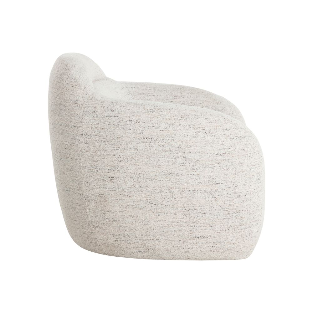 Additional view of Ismo Swivel Lounge Chair in ivory and off-white, featuring a swivel base.