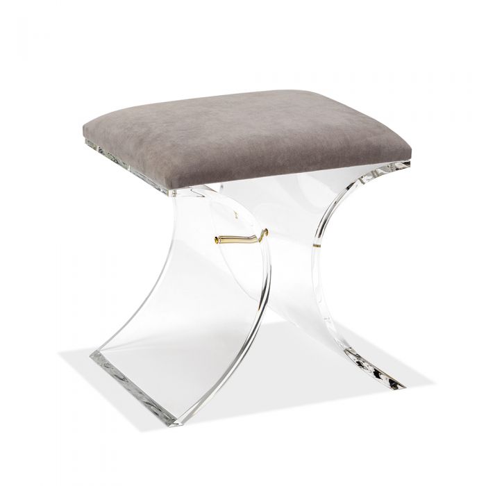 Serena Stool-Ivory-Interlude-INTER-179064-Stools & OttomansGrey Velvet-4-France and Son