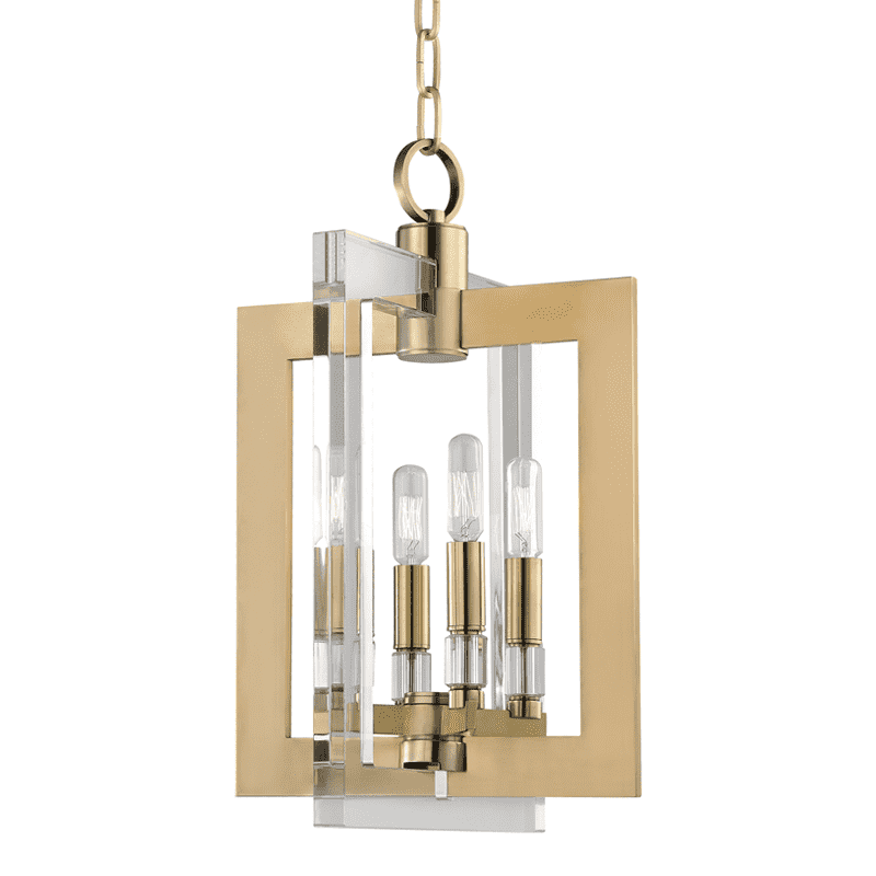 Wellington 4 Light Pendant-Hudson Valley-HVL-9312-AGB-PendantsAged Brass-1-France and Son