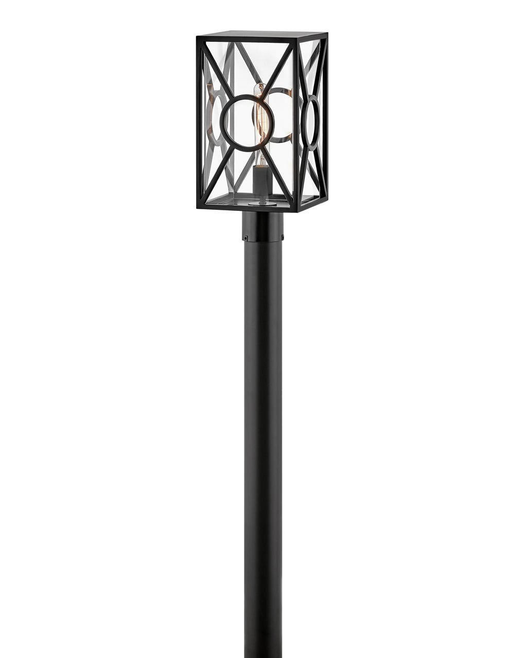 Outdoor Brixton - Medium Post Top or Pier Mount Lantern-Hinkley Lighting-HINKLEY-18371BK-Outdoor Post LanternsBlack-2-France and Son