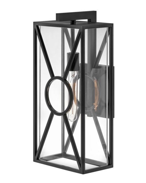 Outdoor Brixton - Medium Wall Mount Lantern-Hinkley Lighting-HINKLEY-18374BU-2-Outdoor Wall SconcesBlack-2-France and Son