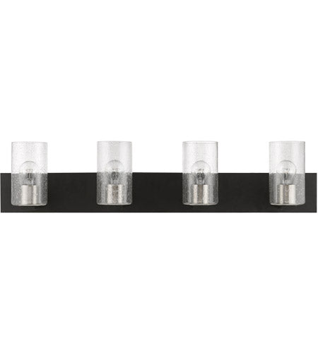 Zurich Large Vanity Sconce Black with Brushed Nickel Accents-Livex Lighting-LIVEX-18474-04-Bathroom Lighting-2-France and Son