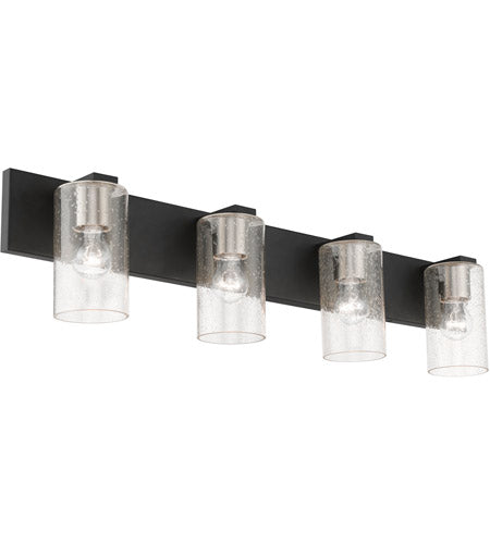 Zurich Large Vanity Sconce Black with Brushed Nickel Accents-Livex Lighting-LIVEX-18474-04-Bathroom Lighting-3-France and Son