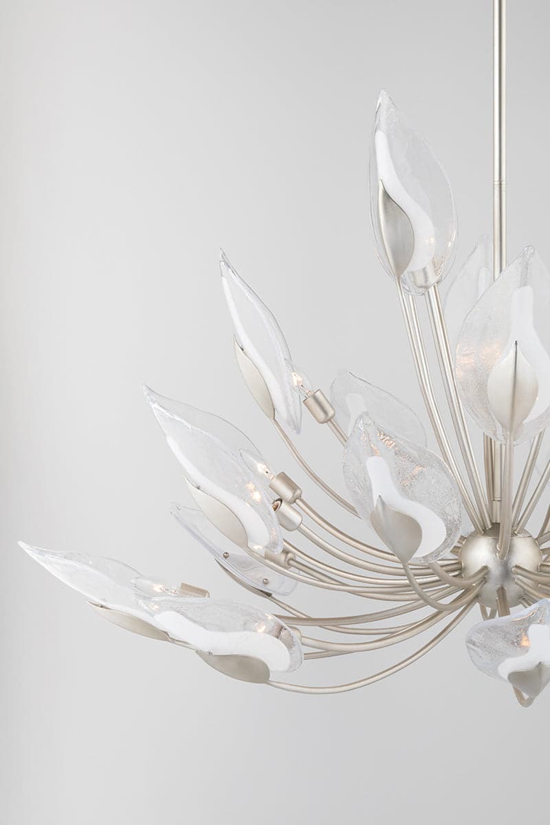 Blossom 20 Light Chandelier Silver Leaf-Hudson Valley-HVL-4840-SL-Chandeliers-2-France and Son