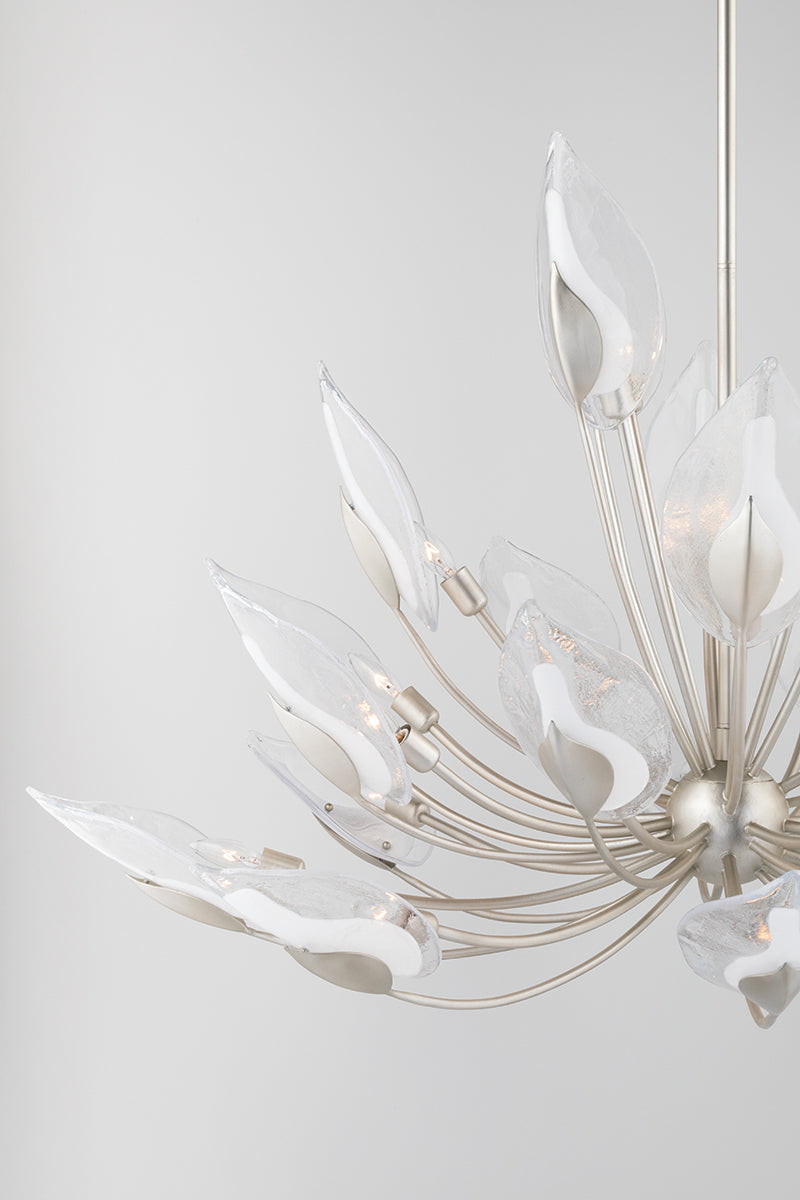 Blossom 10 Light Chandelier Silver Leaf-Hudson Valley-HVL-4829-SL-Chandeliers-4-France and Son