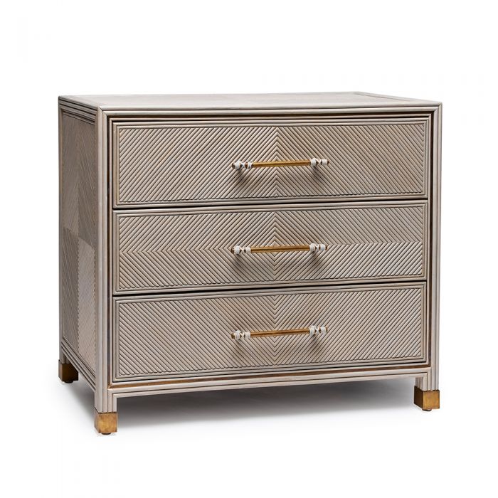 Jensen 3 Drawer Chest-Interlude-INTER-188255-DressersGrey Wash/Aged Brass-1-France and Son