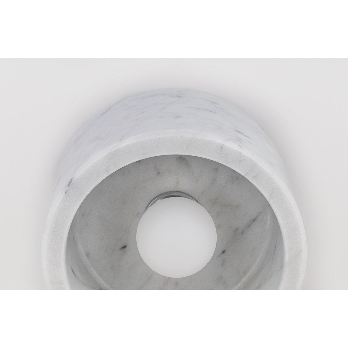 Loris Polished Nickel Flush Mount-Hudson Valley-HVL-4500-WM-PN-Flush MountsWhite Marble-5-France and Son