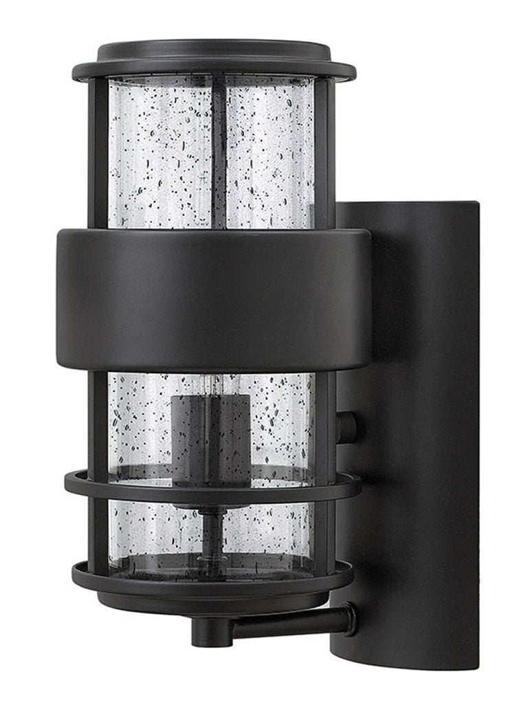 Outdoor Saturn Small Wall Mount Lantern-Hinkley Lighting-HINKLEY-1900SK-Wall LightingSatin Black-2-France and Son