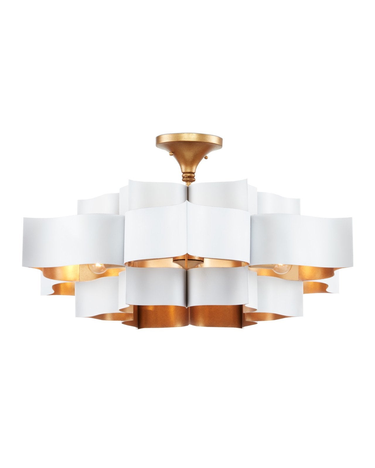 Grand Lotus Large White Chandelier