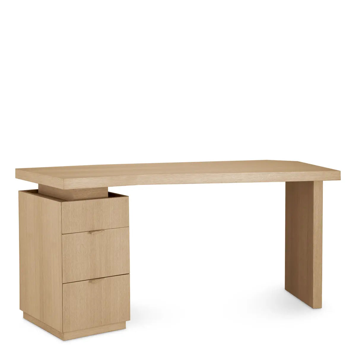 Alternate view of Desk Sarah Natural Oak Veneer in light natural oak and warm beige.