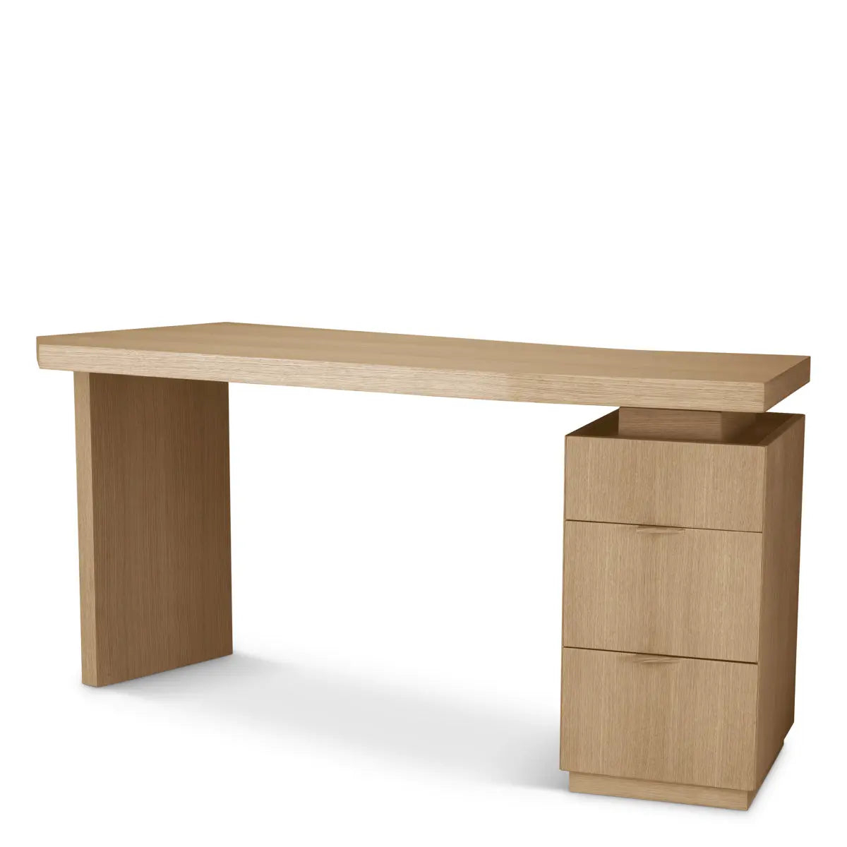 Additional view of Desk Sarah Natural Oak Veneer in light natural oak and warm beige.