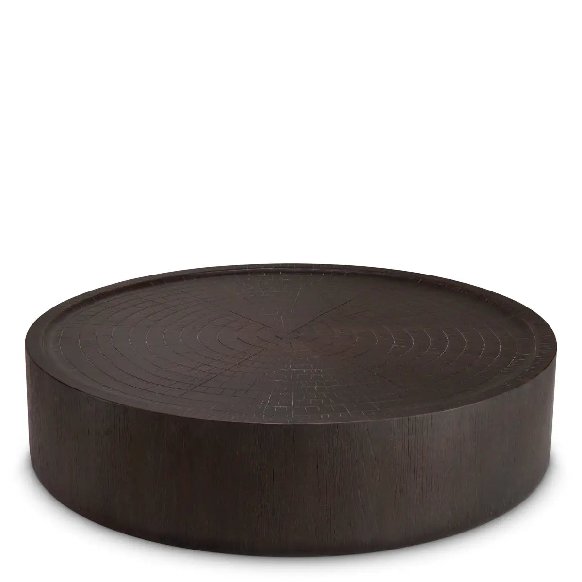 Coffee Table Chambord L Dark Brown Finish, shown in dark brown and espresso brown with wood.