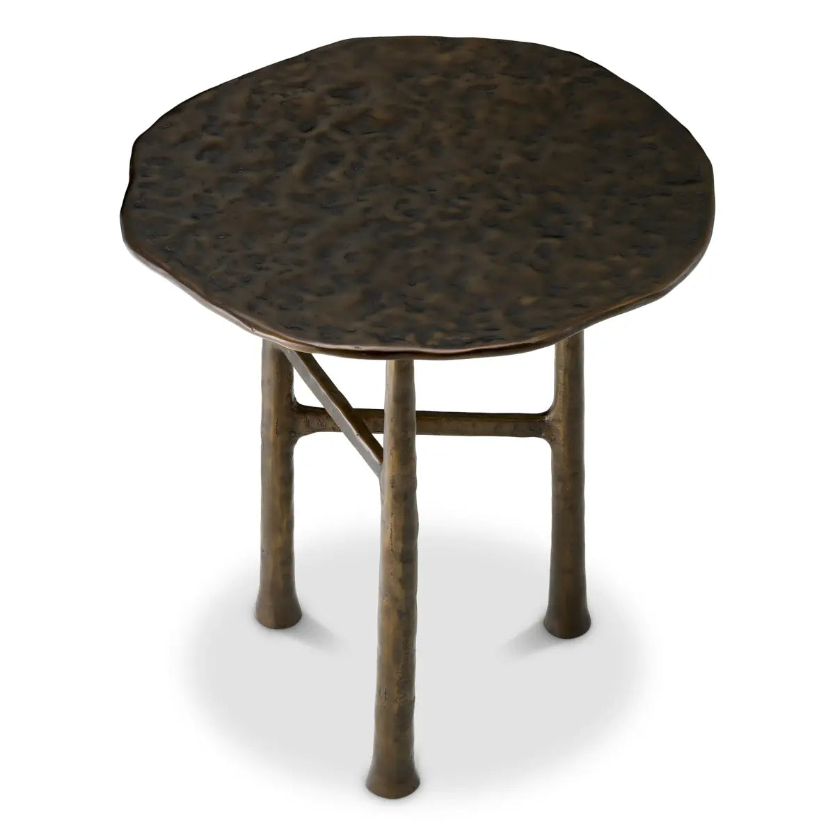 Additional view of Side Table Amboise Bronze Finish in bronze and dark brown.