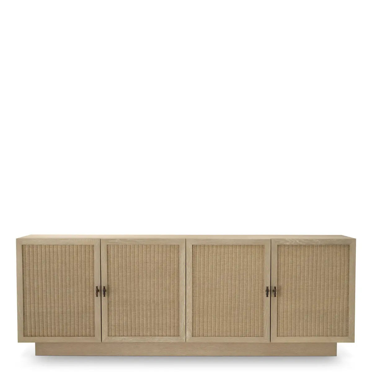 Additional view of Dresser Borchard Washed Oak Veneer in light washed oak and natural beige rattan.