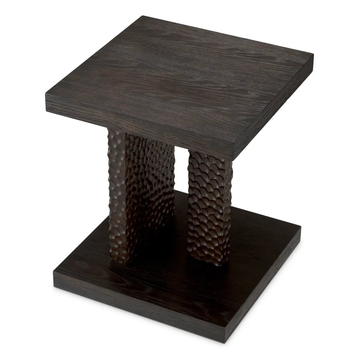 Additional view of Side Table Bravon Ebony Oak Veneer in ebony brown and dark chocolate.
