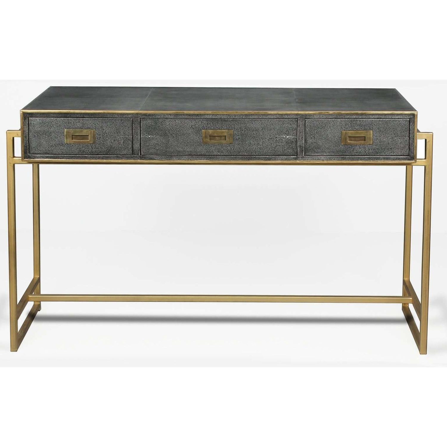 Grey Leather Shagreen Desk-SARREID-SARREID-40466-Desks-3-France and Son