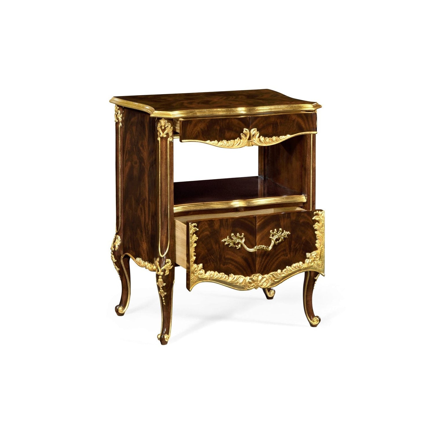 Mahogany & Gilded Nightstand-Jonathan Charles-JCHARLES-495504-BMA-GIL-Nightstands-3-France and Son