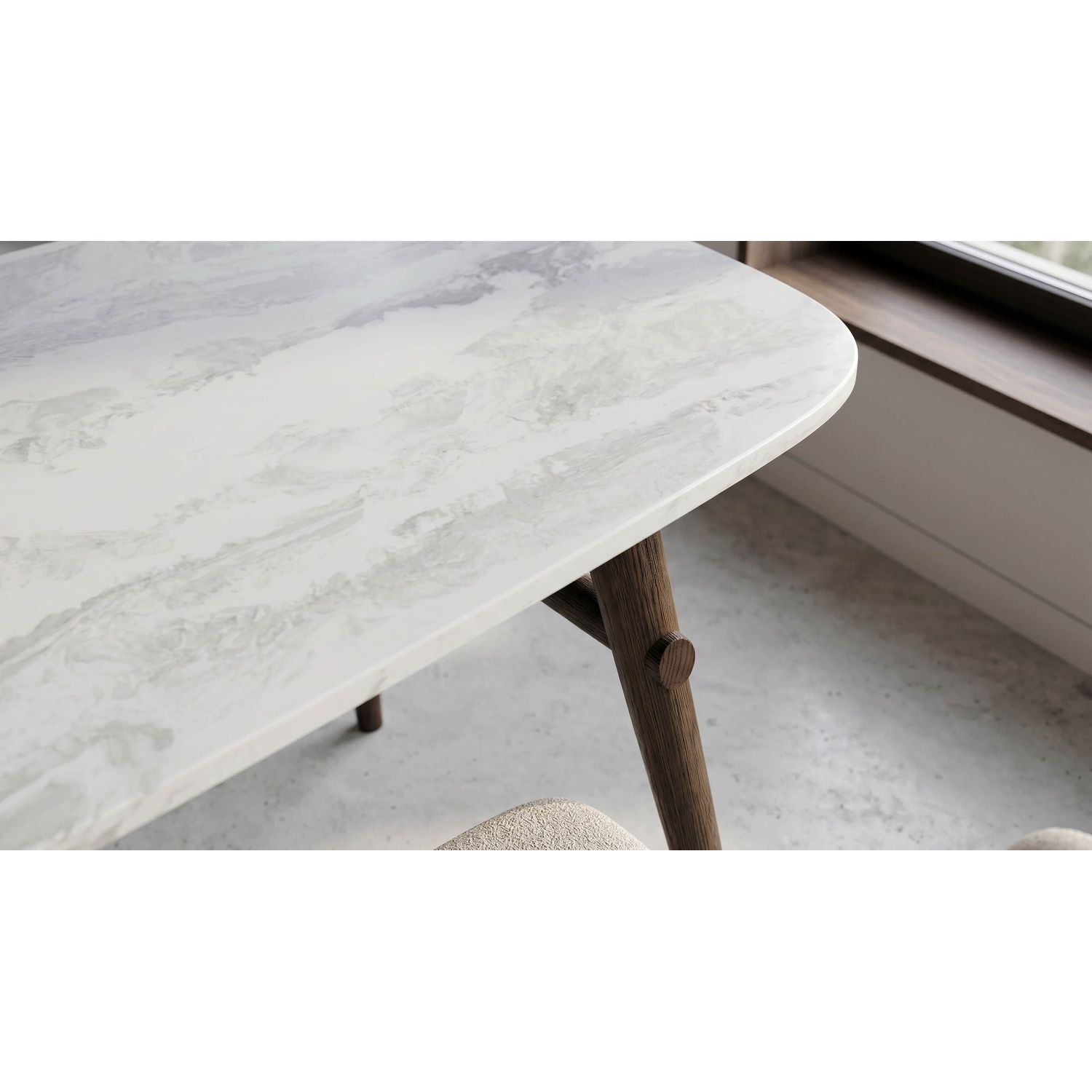 Madrid Quartz Oval Dining Table