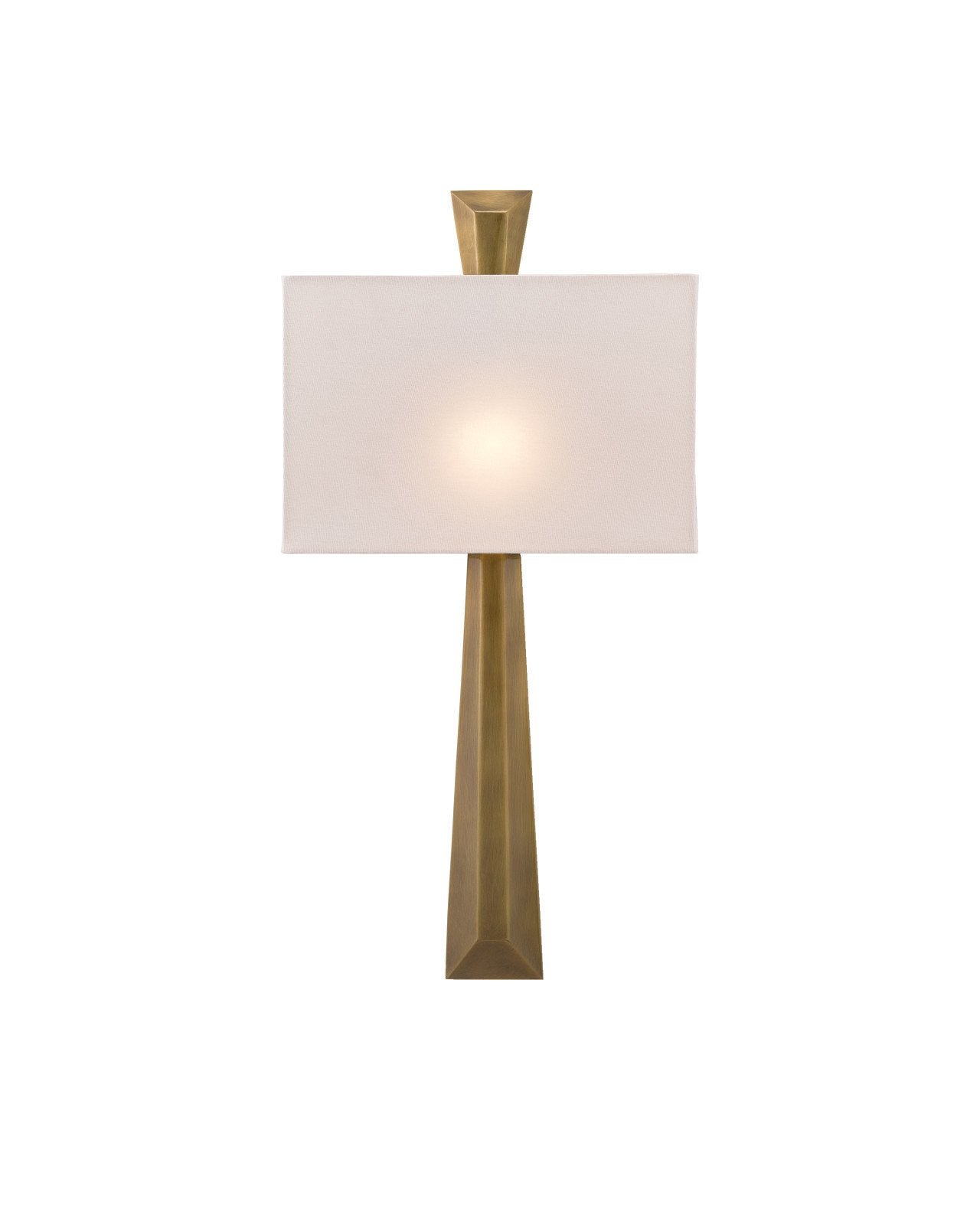 Arno Brass Wall Sconce, White Shade