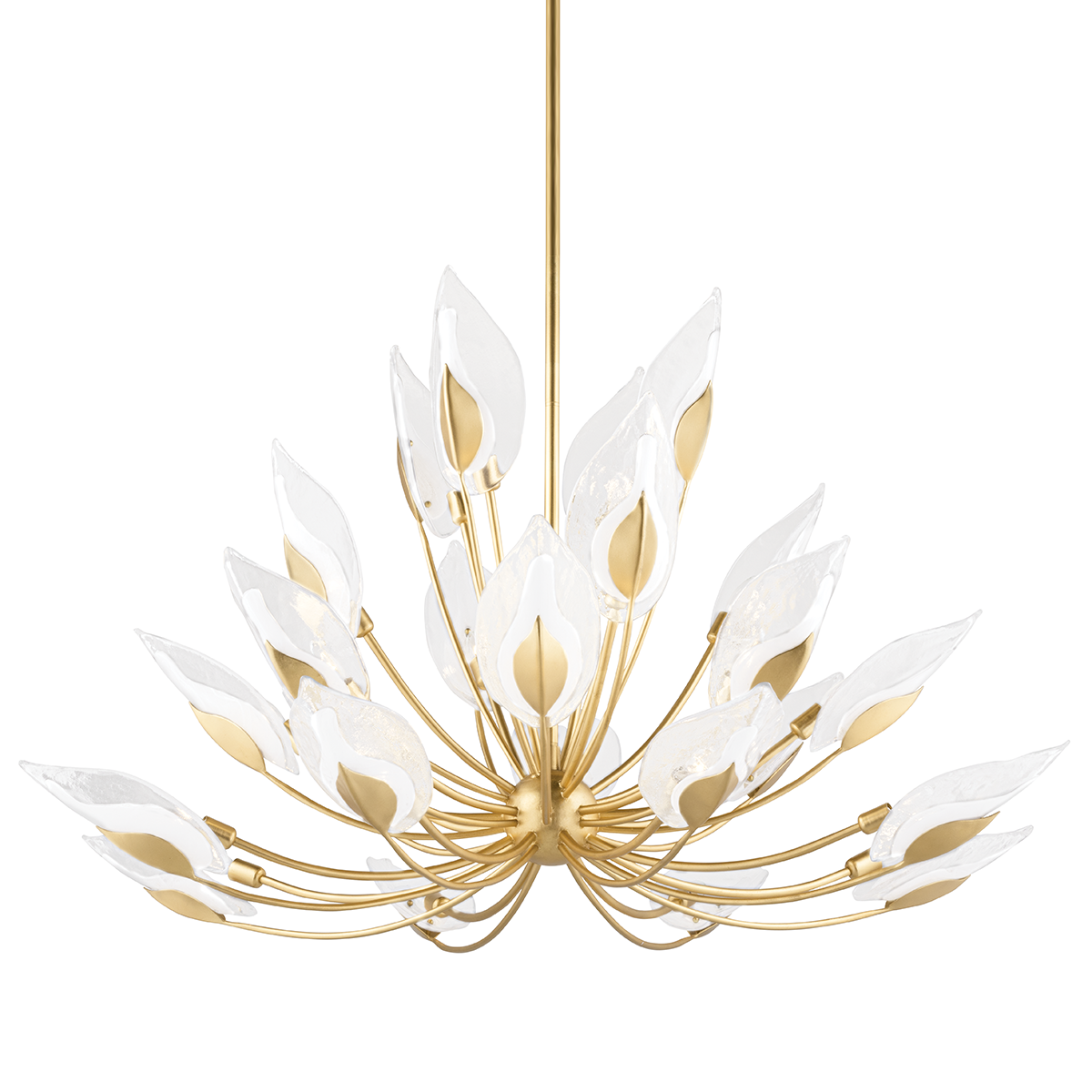 Blossom 28 Light Chandelier-Hudson Valley-HVL-4856-GL-ChandeliersGold Leaf-1-France and Son