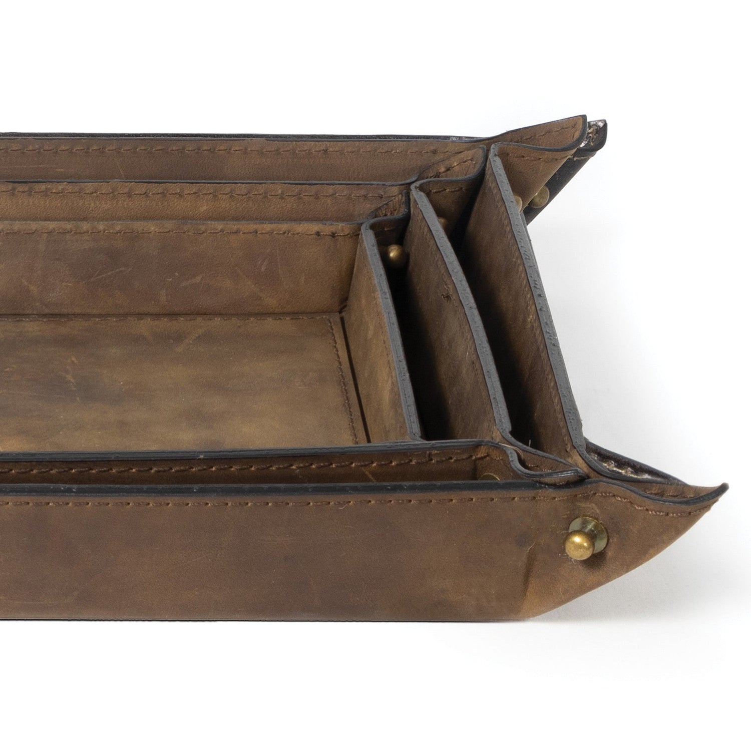 Derby Leather Tray Set-Regina Andrew Design-RAD-20-1502BLK-TraysBlack-6-France and Son