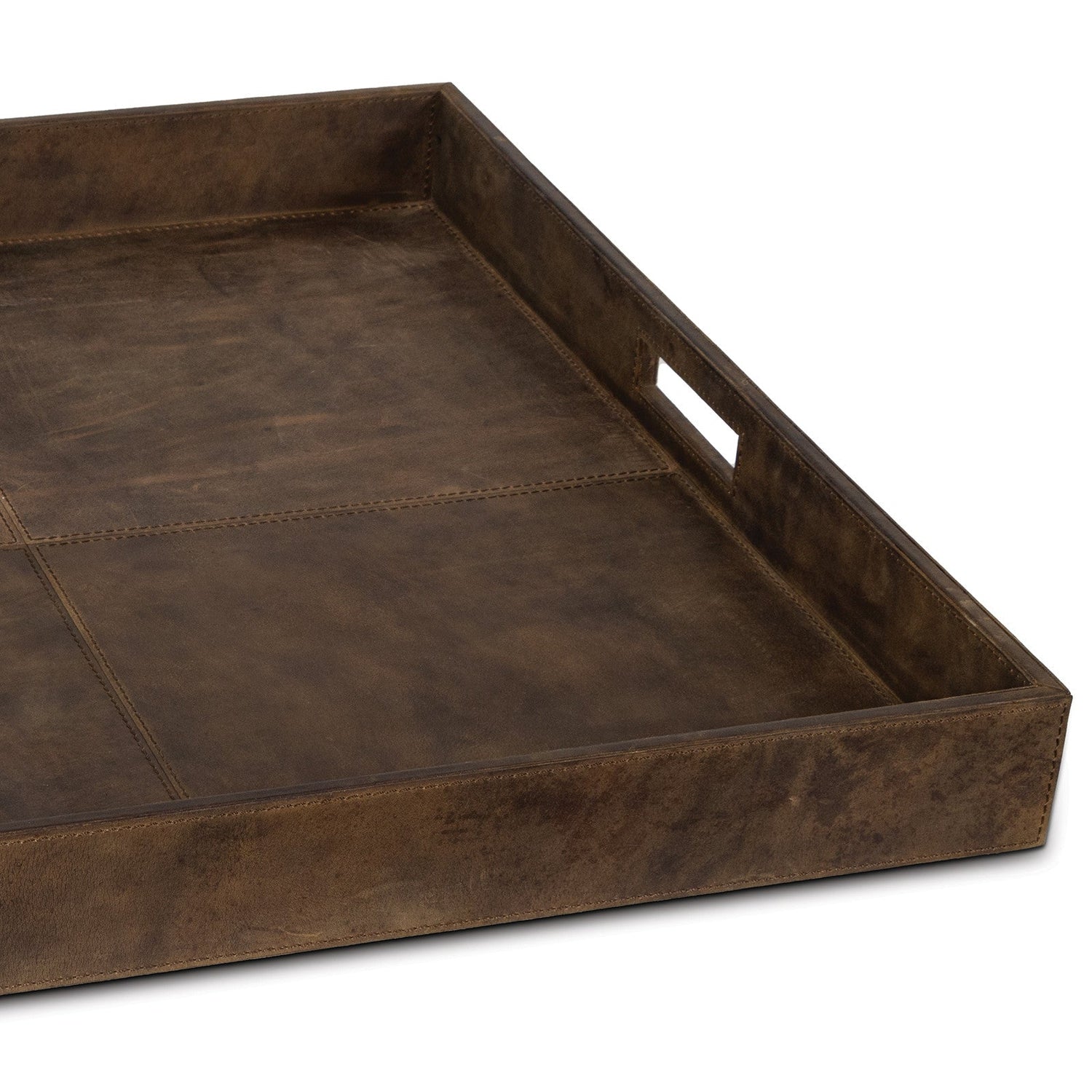 Derby Square Leather Tray-Regina Andrew Design-RAD-20-1507BLK-TraysBlack-5-France and Son