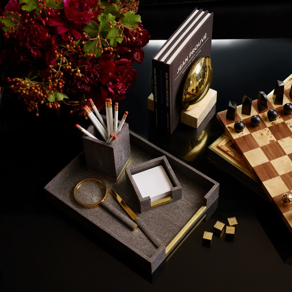 Shagreen Magnifying Glass And Letter Opener Set - image 4