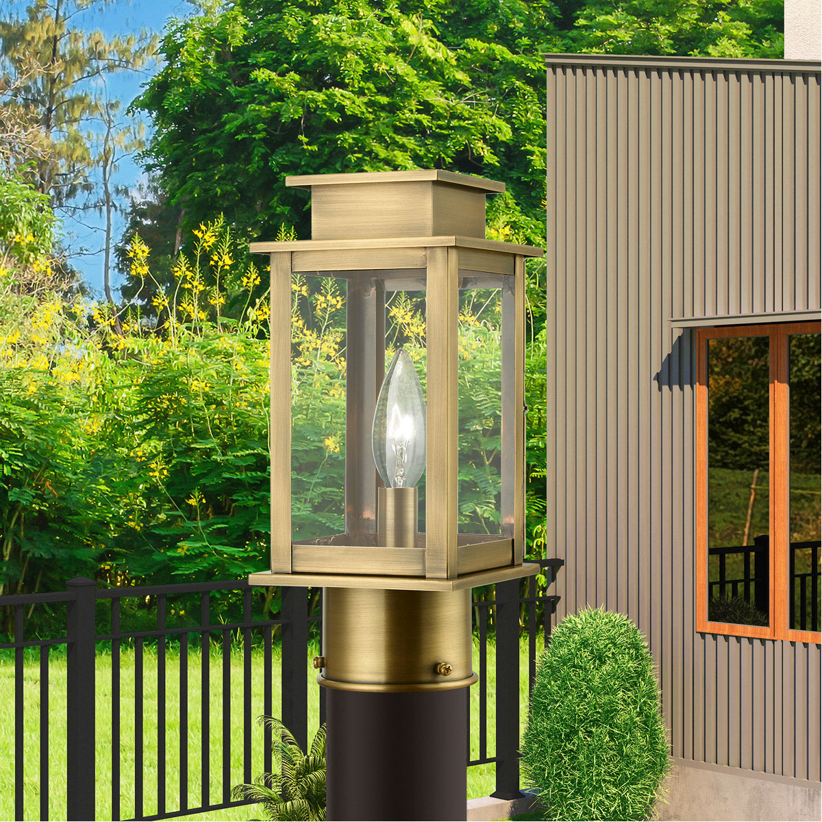 Princeton 1 Light Outdoor Mini Post Top Lantern-Livex Lighting-LIVEX-20201-01-Outdoor Post Lanterns-2-France and Son