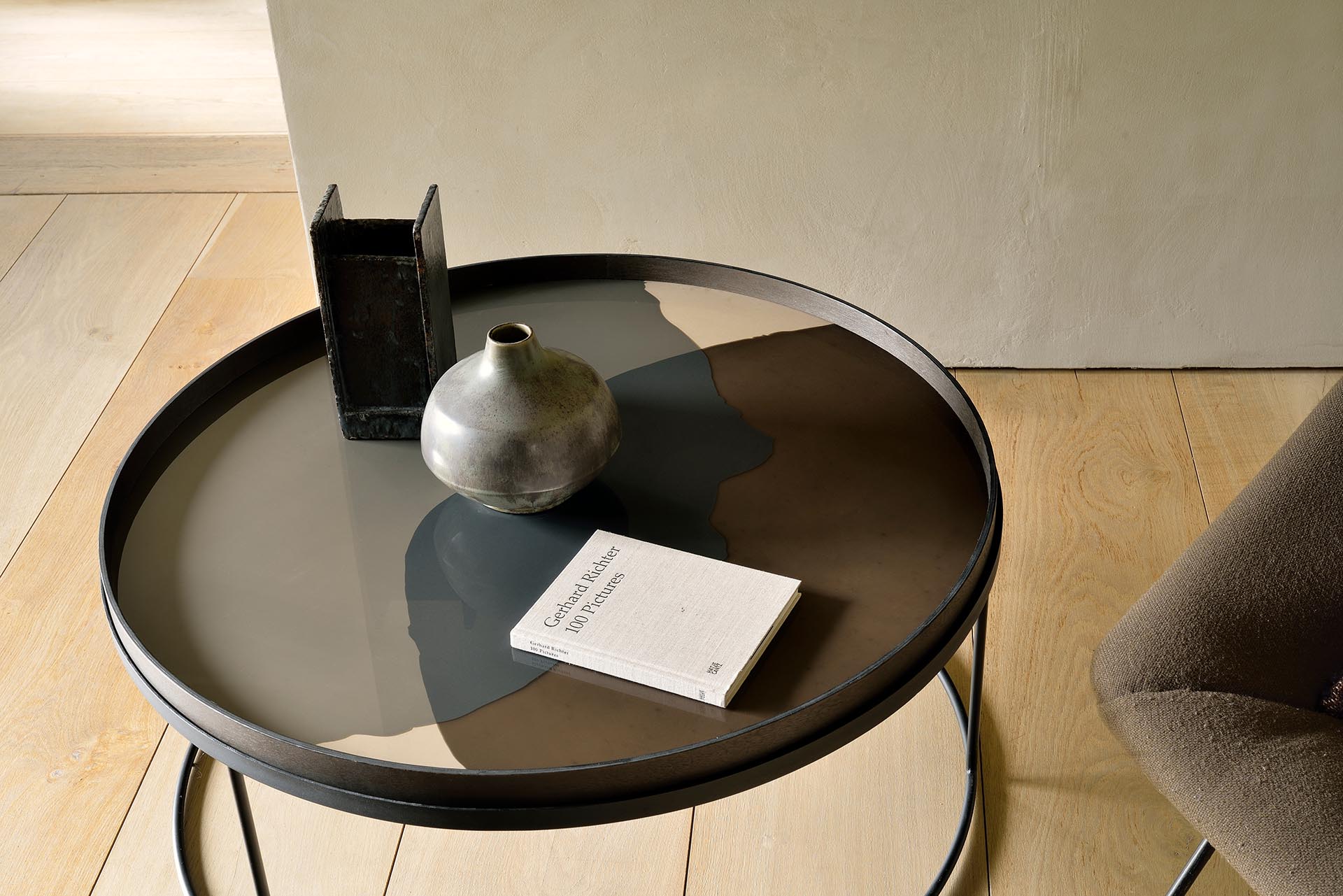 Combined Dots Glass Tray - Black