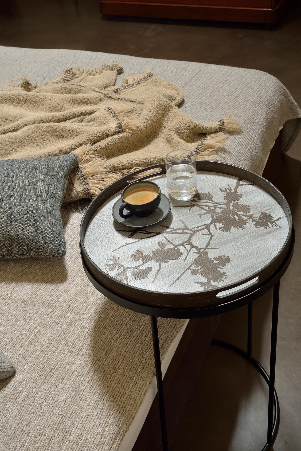 Blossom Wooden Tray - Black