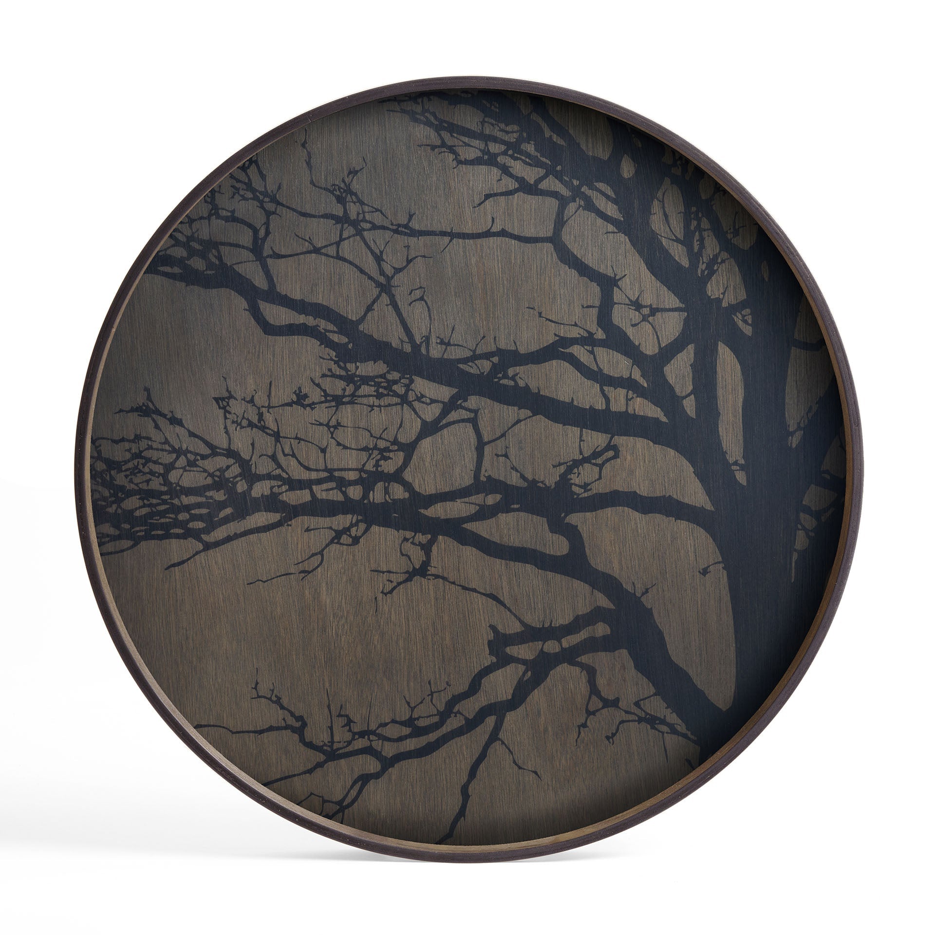 Tree Wooden Tray - Black