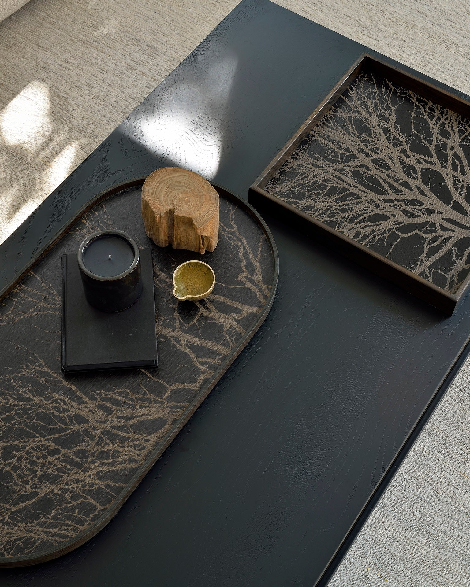 Tree Wooden Tray - Black